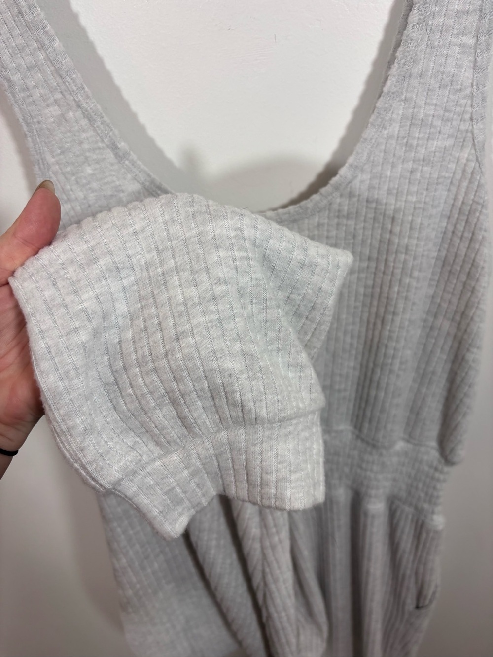 Spiritual Gangster Tranquility Jumpsuit NWT Size Large Light Heather Grey Ribbed - Picture 8 of 13